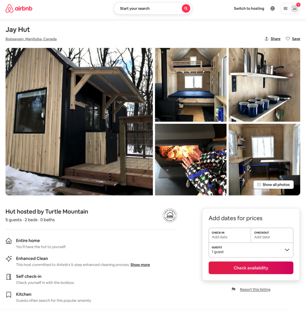 RESERVATIONS Turtle Mountain Adventure Huts